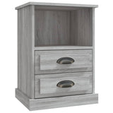 Bedside Cabinets 2 pcs Grey Sonoma 43x36x60 cm - Rear View