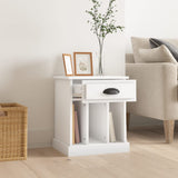 Bedside Cabinet White 43x36x50 cm - Side View