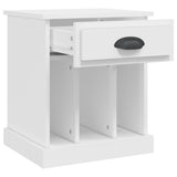 Bedside Cabinet White 43x36x50 cm - Rear View