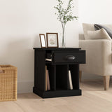 Bedside Cabinet Black 43x36x50 cm - Side View