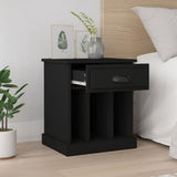 Bedside Cabinets 2 pcs Black 43x36x50 cm - Side View