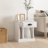 Bedside Cabinet High Gloss White 43x36x50 cm - Side View