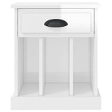 Bedside Cabinet High Gloss White 43x36x50 cm