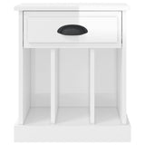 Bedside Cabinet High Gloss White 43x36x50 cm - Close-Up Angle