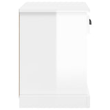 Bedside Cabinet High Gloss White 43x36x50 cm - Low Angle