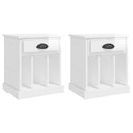 Bedside Cabinets 2 pcs High Gloss White 43x36x50 cm