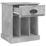 Bedside Cabinet Concrete Grey 43x36x50 cm - Rear View