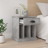 Bedside Cabinets 2 pcs Concrete Grey 43x36x50 cm - Side View