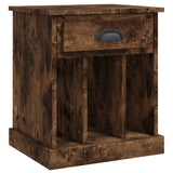 Bedside Cabinet Smoked Oak 43x36x50 cm - Front View