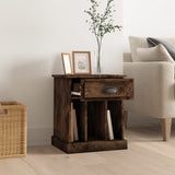 Bedside Cabinet Smoked Oak 43x36x50 cm - Side View