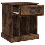 Bedside Cabinet Smoked Oak 43x36x50 cm - Rear View