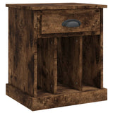 Bedside Cabinets 2 pcs Smoked Oak 43x36x50 cm - Rear View