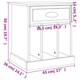 Bedside Cabinets 2 pcs Smoked Oak 43x36x50 cm