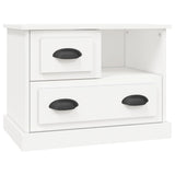 Bedside Cabinet White 60x39x45 cm - Front View