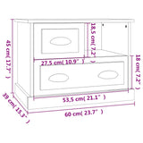Bedside Cabinet White 60x39x45 cm - Extra Image