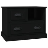 Bedside Cabinet Black 60x39x45 cm - Front View