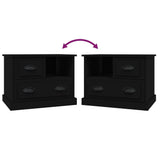 Bedside Cabinet Black 60x39x45 cm