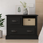 Bedside Cabinet Black 60x39x45 cm