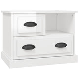 Bedside Cabinet High Gloss White 60x39x45 cm - Front View