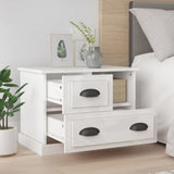 Bedside Cabinet High Gloss White 60x39x45 cm - Side View