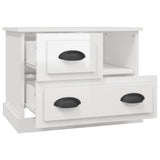 Bedside Cabinet High Gloss White 60x39x45 cm - Rear View