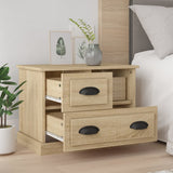 Bedside Cabinet Sonoma Oak 60x39x45 cm - Side View
