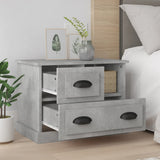 Bedside Cabinet Concrete Grey 60x39x45 cm - Side View