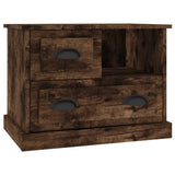 Bedside Cabinet Smoked Oak 60x39x45 cm - Front View