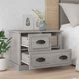 Bedside Cabinet Grey Sonoma 60x39x45 cm - Side View