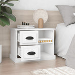 Bedside Cabinet White 60x35.5x45 cm