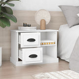Bedside Cabinet White 60x35.5x45 cm - Side View