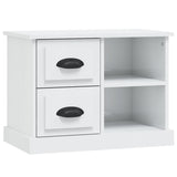 Bedside Cabinet High Gloss White 60x35.5x45 cm - Front View