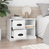 Bedside Cabinet High Gloss White 60x35.5x45 cm - Side View