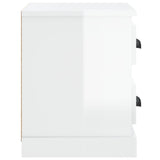 Bedside Cabinet High Gloss White 60x35.5x45 cm - Low Angle