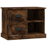 Bedside Cabinet Smoked Oak 60x35.5x45 cm - Front View