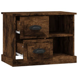 Bedside Cabinet Smoked Oak 60x35.5x45 cm - Rear View