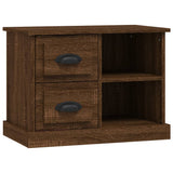 Bedside Cabinet Brown Oak 60x35.5x45 cm - Front View