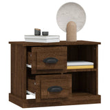 Bedside Cabinet Brown Oak 60x35.5x45 cm - 45-Degree Angle