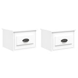 Wall-mounted Bedside Cabinets 2 pcs White 41.5x36x28cm - Front View