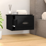 Wall-mounted Bedside Cabinet Black 41.5x36x28cm - Side View