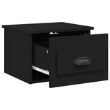 Wall-mounted Bedside Cabinet Black 41.5x36x28cm - 45-Degree Angle
