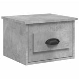 Wall-mounted Bedside Cabinet Concrete Grey 41.5x36x28cm - Front View