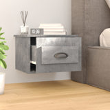 Wall-mounted Bedside Cabinet Concrete Grey 41.5x36x28cm - Side View