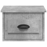 Wall-mounted Bedside Cabinet Concrete Grey 41.5x36x28cm - Rear View