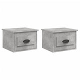 Wall-mounted Bedside Cabinets 2 pcs Concrete Grey 41.5x36x28cm - Front View