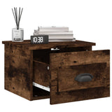 Wall-mounted Bedside Cabinet Smoked Oak 41.5x36x28cm - Top-Down View