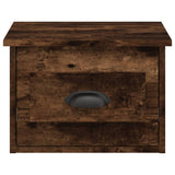 Wall-mounted Bedside Cabinet Smoked Oak 41.5x36x28cm - Rear View