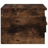 Wall-mounted Bedside Cabinet Smoked Oak 41.5x36x28cm - Close-Up Angle