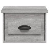 Wall-mounted Bedside Cabinet Grey Sonoma 41.5x36x28cm - Rear View