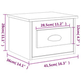 Wall-mounted Bedside Cabinets 2 pcs Grey Sonoma 41.5x36x28cm - Extra Image